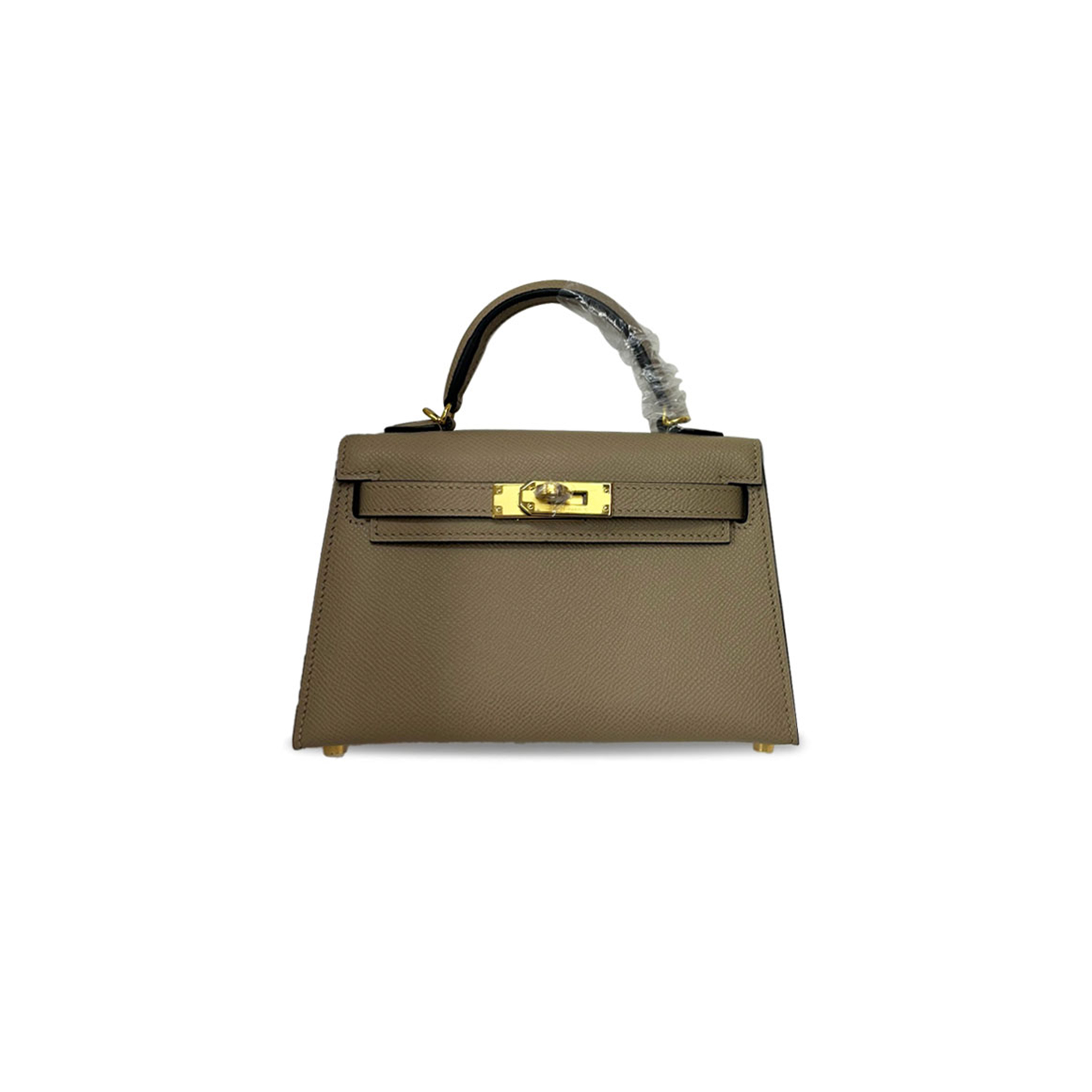 HERMÈS MINI KELLY II TURTLEDOVE GRAY EPSOM GOLD BUCKLE (19*12*5.5cm) 